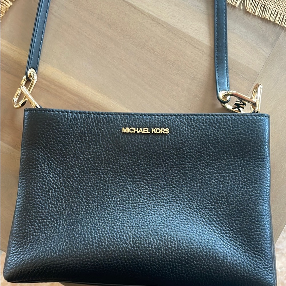 Michael Kors Black Leather Crossbody Bag